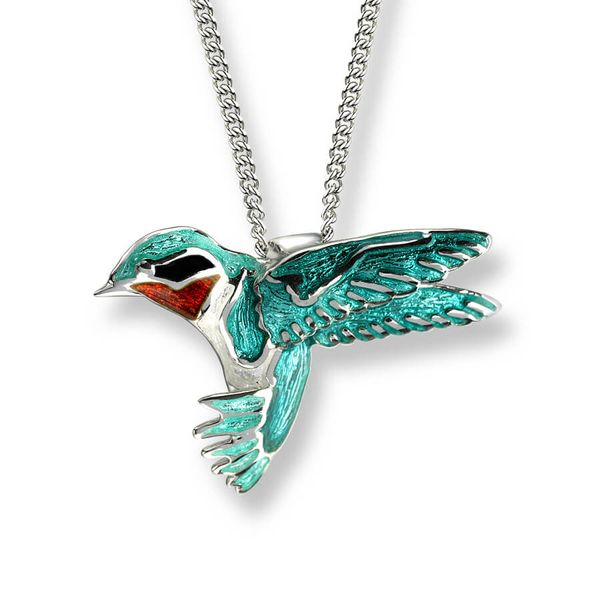 Sterling Silver Enamel Hummingbird Pendant Quality Gem LLC Bethel, CT