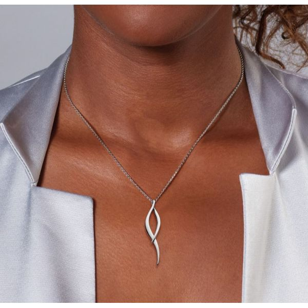 Sterling Silver Entwine Twist Necklace Image 2 Quality Gem LLC Bethel, CT