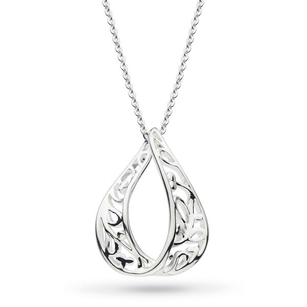 Sterling Silver Flourish Teardrop Necklace Quality Gem LLC Bethel, CT