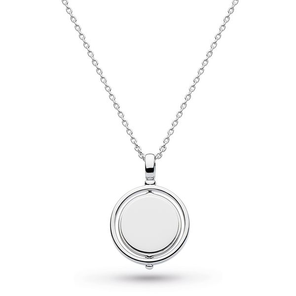Sterling Silver Revival Eclipse Round Spinner Necklace Length 17 inches Quality Gem LLC Bethel, CT