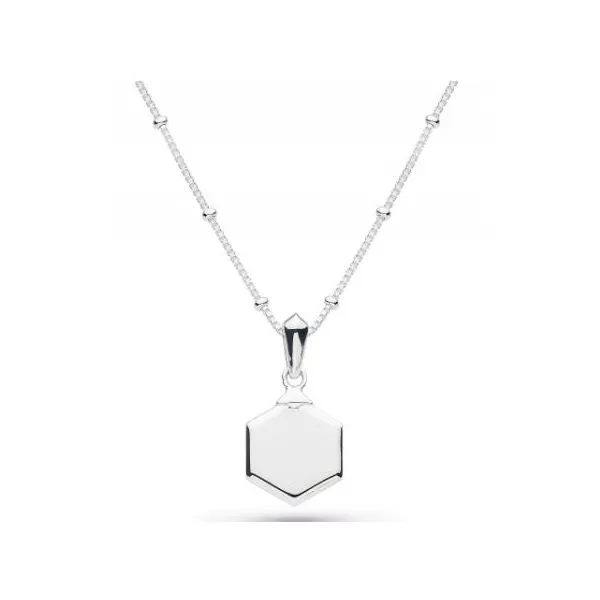 Sterling Silver Revival Deco Hexagonal Necklace Length 18 inches Image 2 Quality Gem LLC Bethel, CT