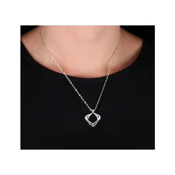 Sterling Silver Entwine Alicia Small Necklace Image 2 Quality Gem LLC Bethel, CT