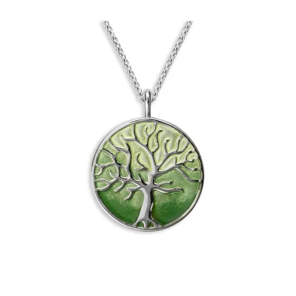 Sterling Silver Green Enamel Tree of Life Pendant Quality Gem LLC Bethel, CT