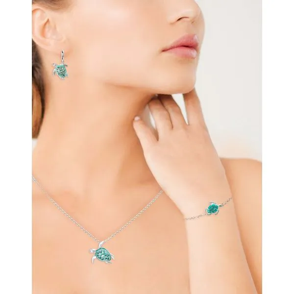 Sterling Silver Enamel Turtle Pendant Image 2 Quality Gem LLC Bethel, CT