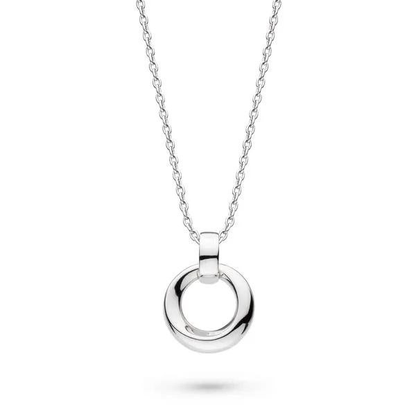 Sterling Silver Rhodium Plated Bevel Cirque Pendant Length 18 Inches Quality Gem LLC Bethel, CT