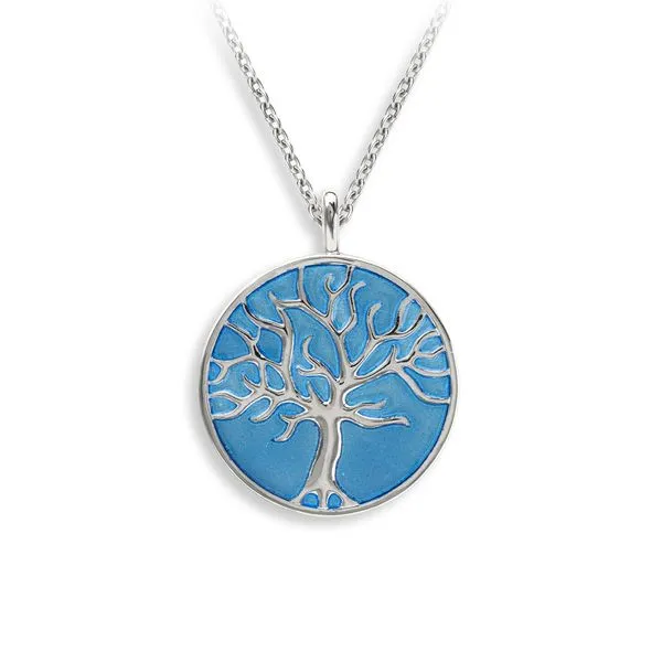 Sterling Silver Blue Enamel Tree of Life Pendant Quality Gem LLC Bethel, CT