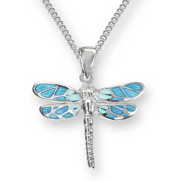 Sterling Silver Blue Enamel Dragon Fly Pendant Quality Gem LLC Bethel, CT