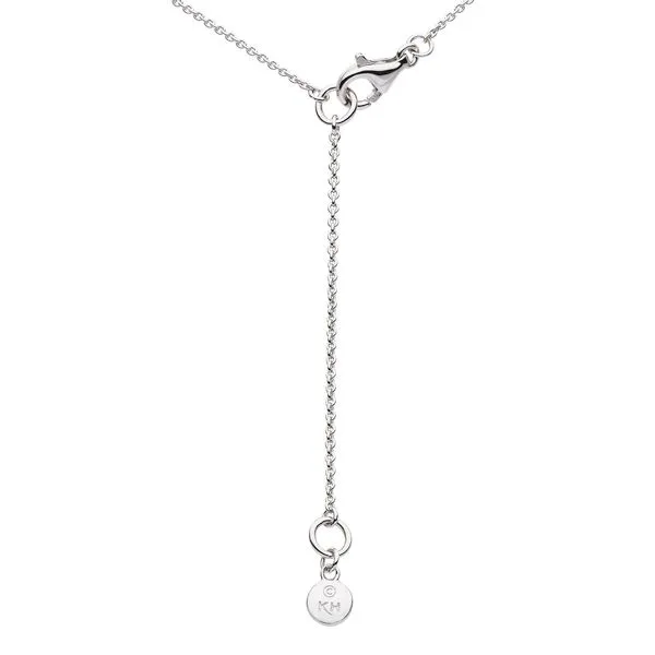 Sterling Silver Rhodium Plated Essence Radiance Small Fan Pendant Length 18 Inches Image 4 Quality Gem LLC Bethel, CT