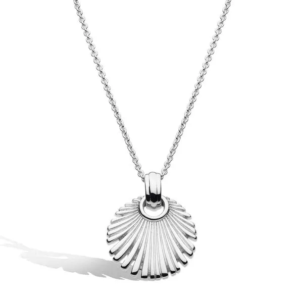 Sterling Silver Rhodium Plated Essence Radiance Small Fan Pendant Length 18 Inches Quality Gem LLC Bethel, CT