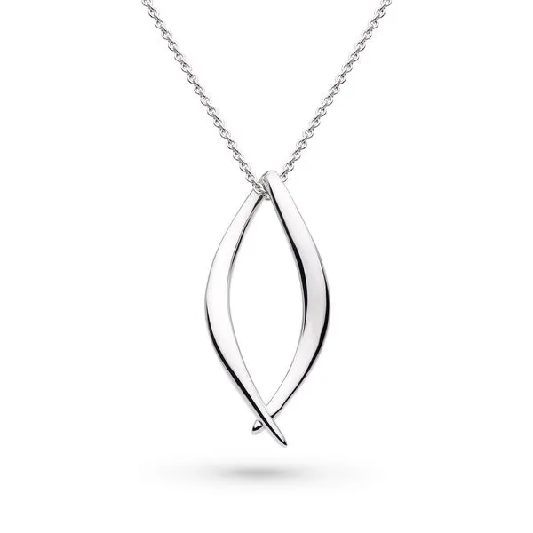 Sterling Silver Rhodium Plated Entwine Twine Twist Link Pendant Length 18 Inches Quality Gem LLC Bethel, CT