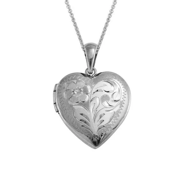 Sterling Silver Engraved Heart Locket Pendant Quality Gem LLC Bethel, CT