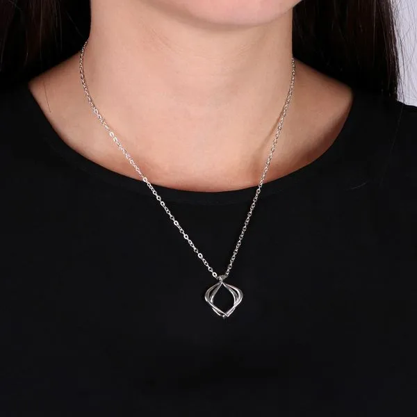 Sterling Silver Rhodium Plated Alicia Petite Pendant Length 18 Inches Image 4 Quality Gem LLC Bethel, CT