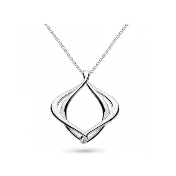Sterling Silver Rhodium Plated Entwine Alicia Pendant Length 20 Inches Quality Gem LLC Bethel, CT
