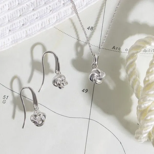 Sterling Silver Rhodium Plated Marina Tide Knot Pendant Length 18 Inches Image 2 Quality Gem LLC Bethel, CT