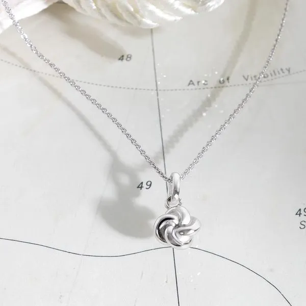 Sterling Silver Rhodium Plated Marina Tide Knot Pendant Length 18 Inches Image 4 Quality Gem LLC Bethel, CT