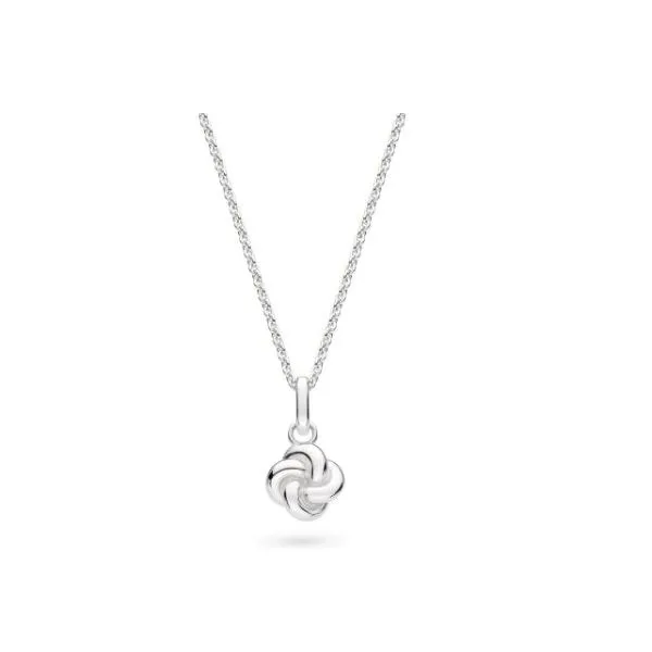 Sterling Silver Rhodium Plated Marina Tide Knot Pendant Length 18 Inches Image 5 Quality Gem LLC Bethel, CT