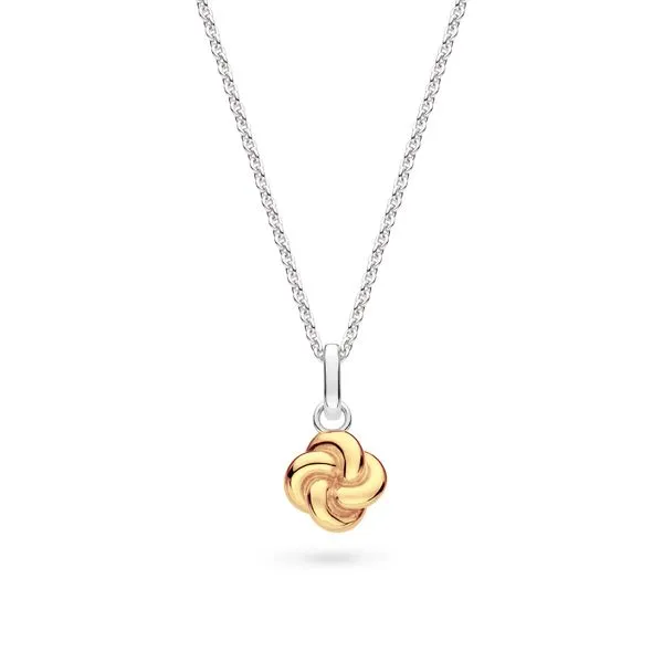 Sterling Silver & 18K Yellow Gold Plate Rhodium Plated Marina Tide Knot Golden Pendant Length 18 Inches Quality Gem LLC Bethel, CT
