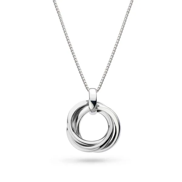 Sterling Silver Rhodium Plated Bevel Trilogy Pendant Length 18 Inches Quality Gem LLC Bethel, CT