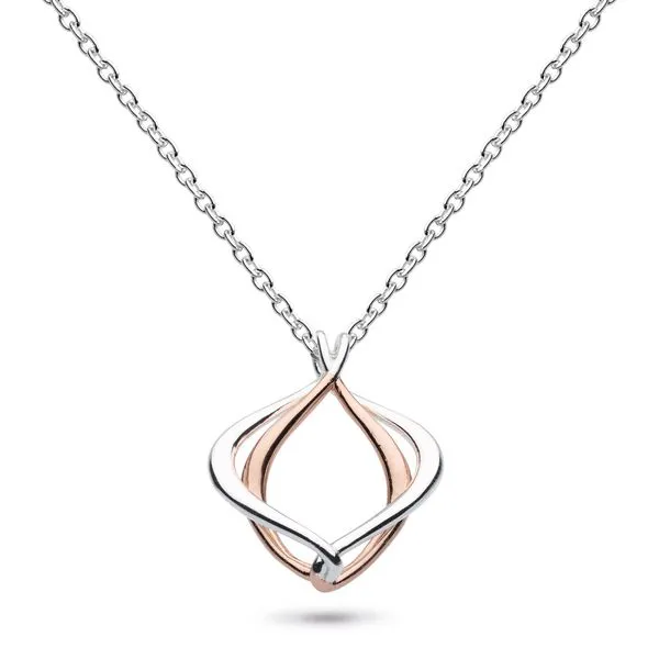 Sterling Silver & 18K Rose Gold Plate Entwine Small Alicia Necklace Quality Gem LLC Bethel, CT