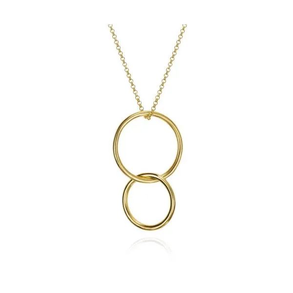Sterling Silver 18K Vermeil Iolite Pendulum Convertible Circle Drop Pendant Length 18 Inches Image 3 Quality Gem LLC Bethel, CT