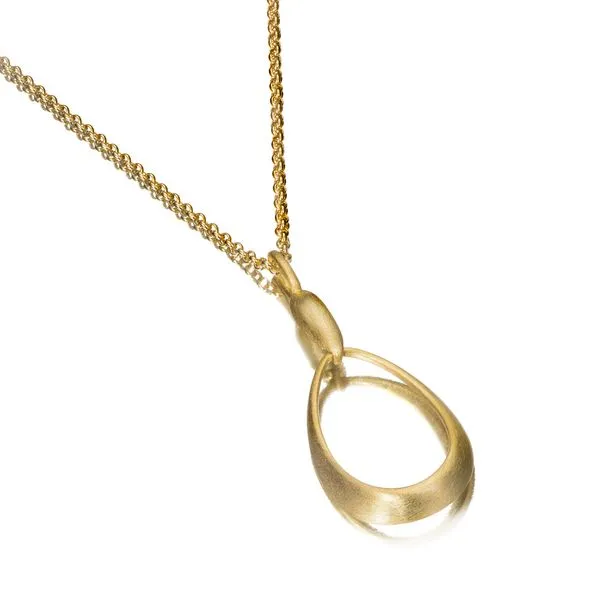 Sterling Silver 18K Vermeil Mia Oval Pendant Length 18 Inches Quality Gem LLC Bethel, CT