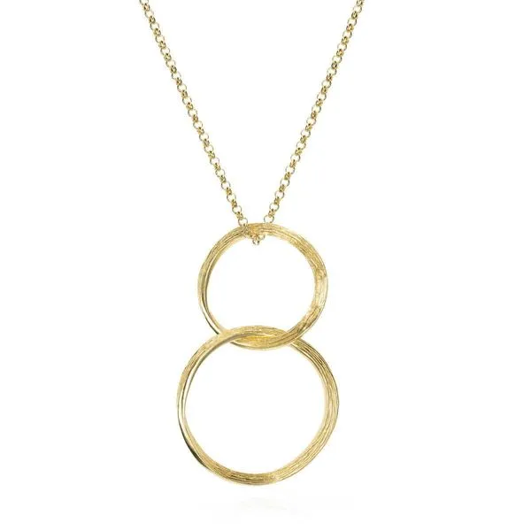 Sterling Silver 18K Vermeil Florence Textured Interchangeable Pendant Length 18 Inches Quality Gem LLC Bethel, CT