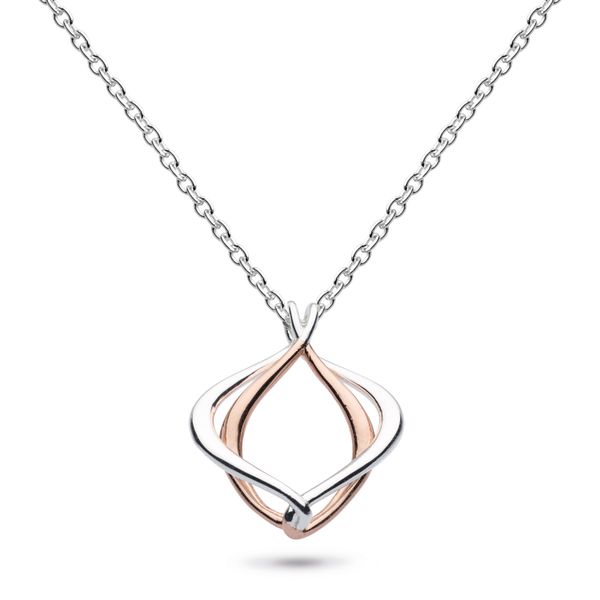 Sterling Silver Rhodium & 18K Plated Alicia Rose Petite Pendant Length 18 Inches Quality Gem LLC Bethel, CT
