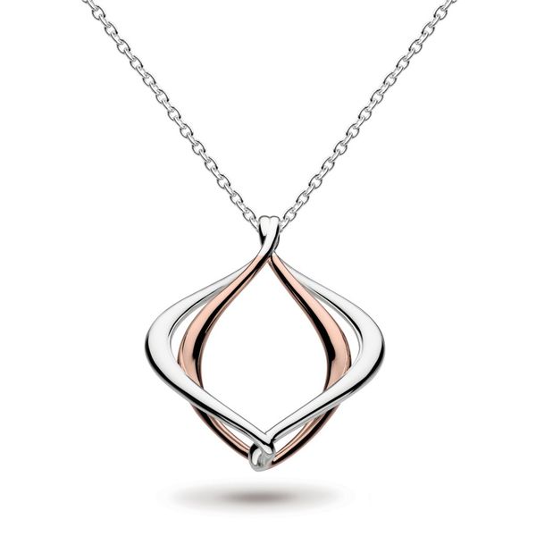 Sterling Silver & 18K Rose Gold Plate Entwine Alicia Pendant Length 20 Inches Quality Gem LLC Bethel, CT