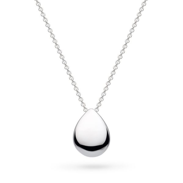 Sterling Silver Rhodium Plated Coast Pebble Smooth Grande Pendant Length 18 Inches Quality Gem LLC Bethel, CT