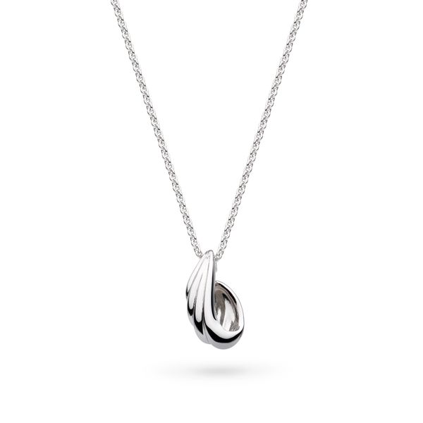 Sterling Silver Rhodium Plated Océane Shell Wave Pendant Length 18 Inches Quality Gem LLC Bethel, CT