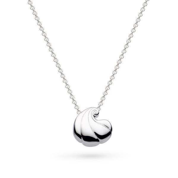 Sterling Silver Rhodium Plated Océane Shell Echo Spiral Pendant Length 18 Inches Quality Gem LLC Bethel, CT