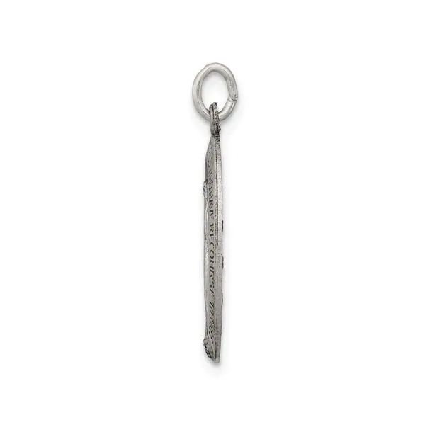 Sterling Silver Antiqued Miraculous Medal Pendant Image 2 Quality Gem LLC Bethel, CT