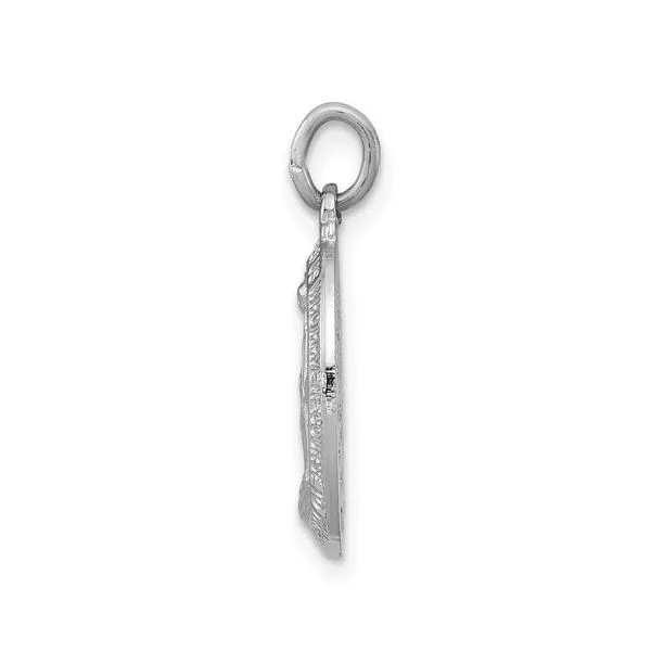 Sterling Silver Rhodium Plated Miraculous Medal Pendant Image 3 Quality Gem LLC Bethel, CT