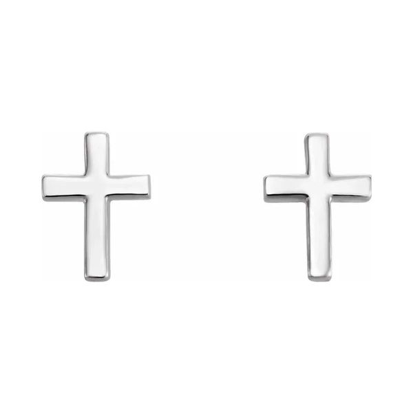 Sterling Silver Cross Stud Earrings Quality Gem LLC Bethel, CT