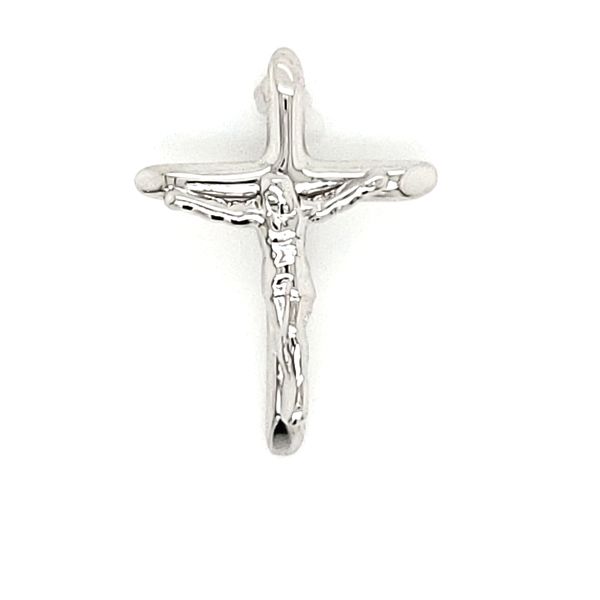 Sterling Silver Half Round Crucifix Cross Pendant Quality Gem LLC Bethel, CT
