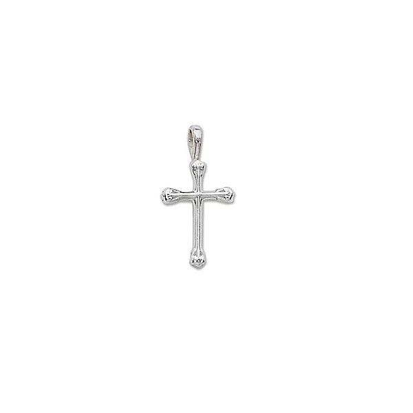 Sterling Silver Small Angled with Detailed End Cross Pendant Quality Gem LLC Bethel, CT
