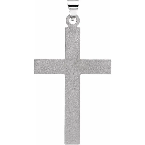 Sterling Silver Lined Cross Pendant Image 2 Quality Gem LLC Bethel, CT