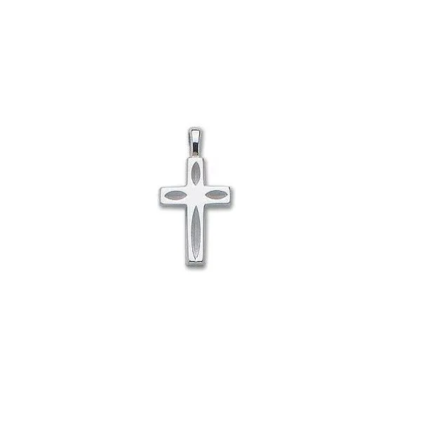 Sterling Silver Small Scooped Cross Pendant Quality Gem LLC Bethel, CT