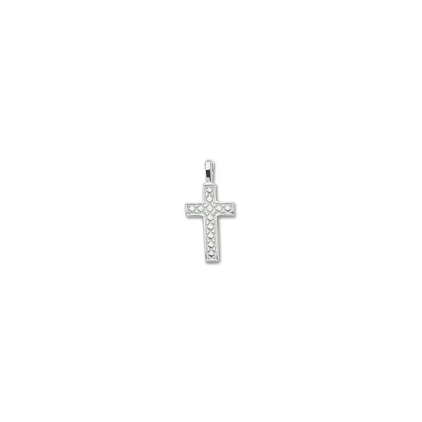 Sterling Silver Small Hatched Cross Pendant Quality Gem LLC Bethel, CT