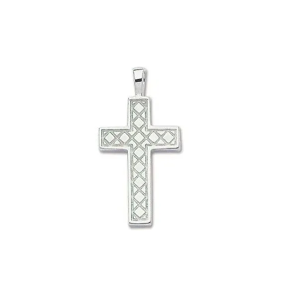 Sterling Silver Quilted Cross Pendant Quality Gem LLC Bethel, CT