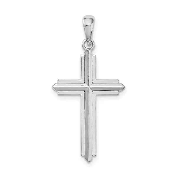 Sterling Silver Rhodium Plated Passion Cross Pendant Quality Gem LLC Bethel, CT