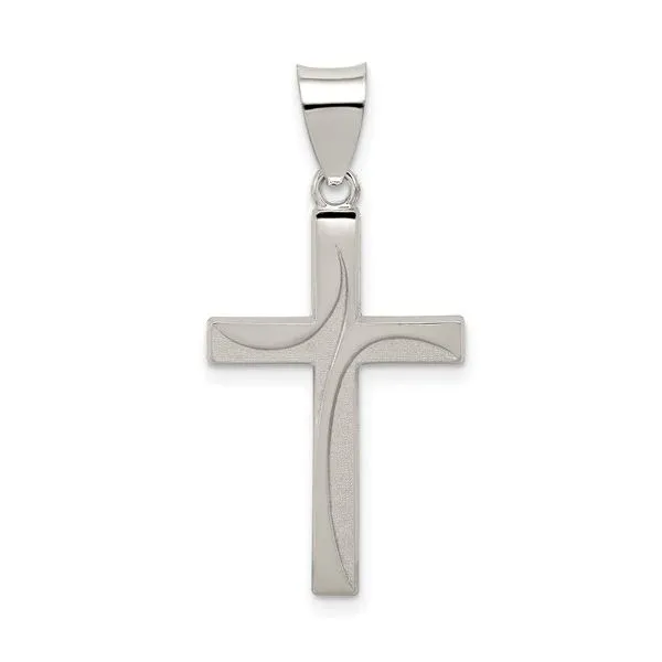 Sterling Silver Palladium Plated Textured And Brushed Latin Cross Pendant Quality Gem LLC Bethel, CT