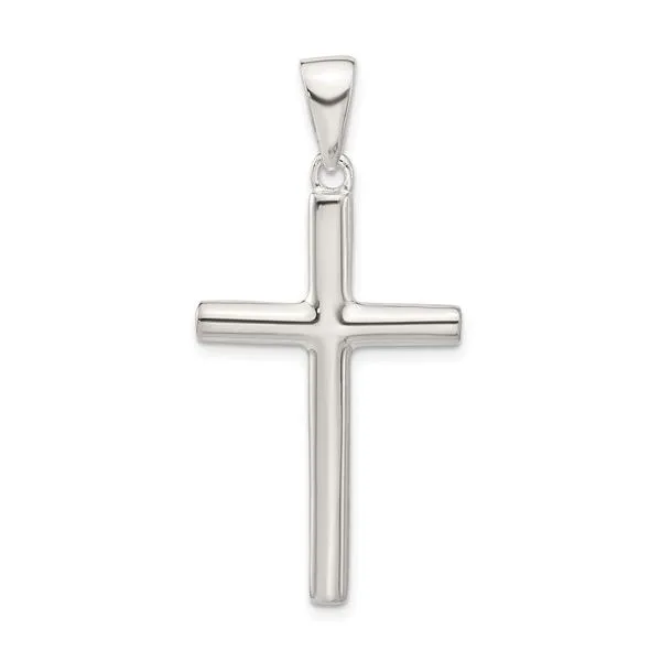Sterling Silver Rounded Tube Cross Pendant Quality Gem LLC Bethel, CT