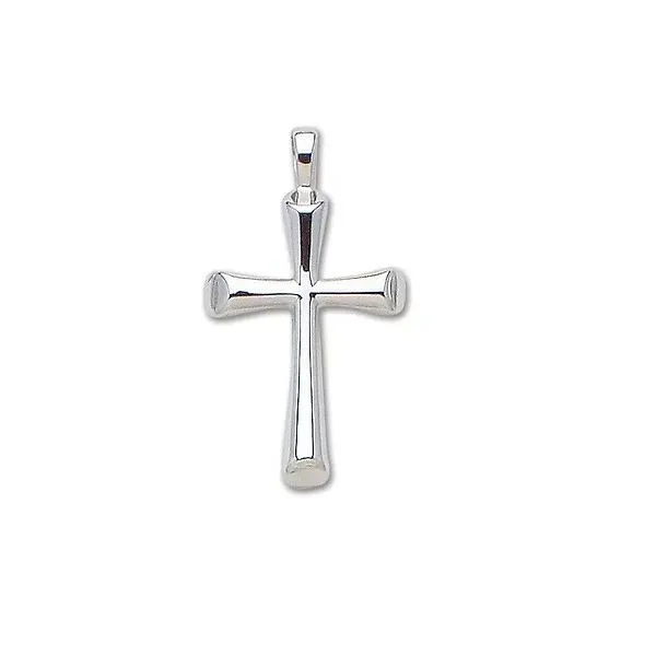 Sterling Silver Half Round Cross Pendant Quality Gem LLC Bethel, CT