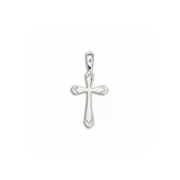 Sterling Silver Small Arrow Groove Cross Pendant Quality Gem LLC Bethel, CT