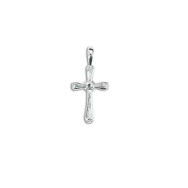 Sterling Silver Small Flair Bead Cross Pendant Quality Gem LLC Bethel, CT