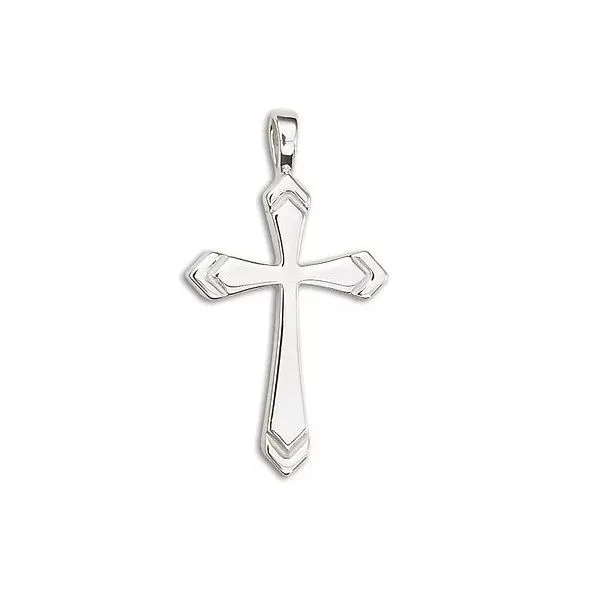 Sterling Silver Solid Large Arrow Groove Cross Pendant Quality Gem LLC Bethel, CT