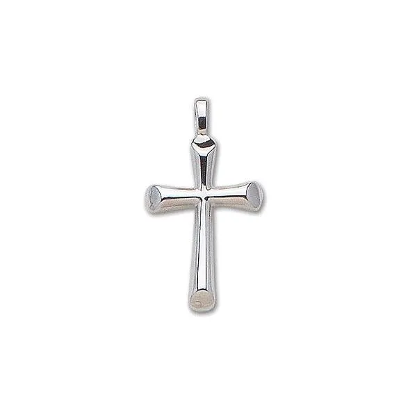 Sterling Silver Solid Medium Half Round Flair Cross Quality Gem LLC Bethel, CT