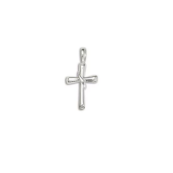 Sterling Silver Half Round Flair Scroll Cross Pendant Quality Gem LLC Bethel, CT