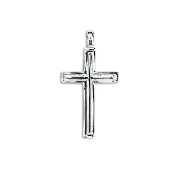 Sterling Silver Outline Cross Pendant Quality Gem LLC Bethel, CT